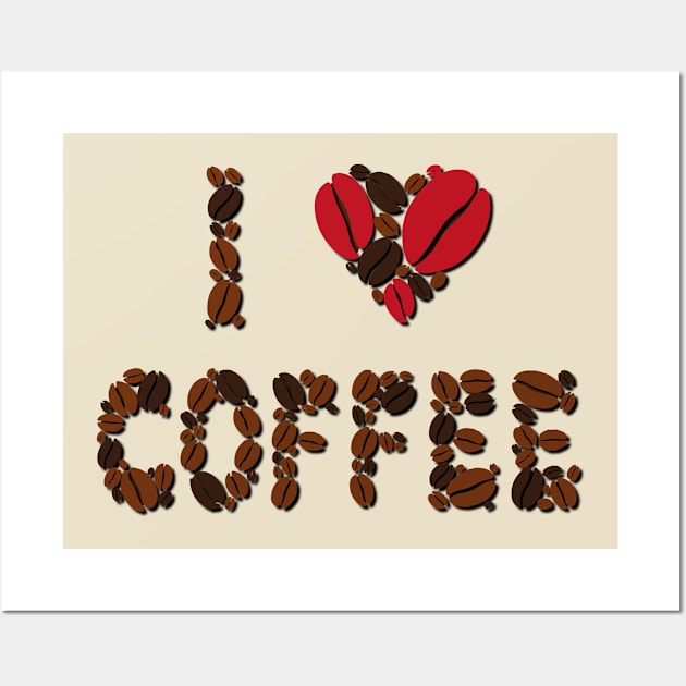 I love coffee Wall Art by Catfactory